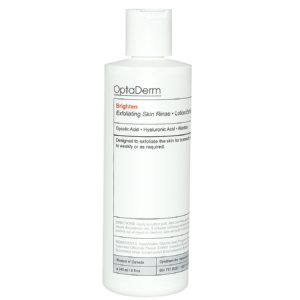 Full shot of the brighten exfoliating skin rinse in front of a white background